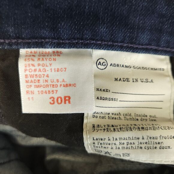 Adriano Goldschmied Womens 30R 33x30 The Stevie Slim Straight Denim Jeans USA - Picture 5 of 8